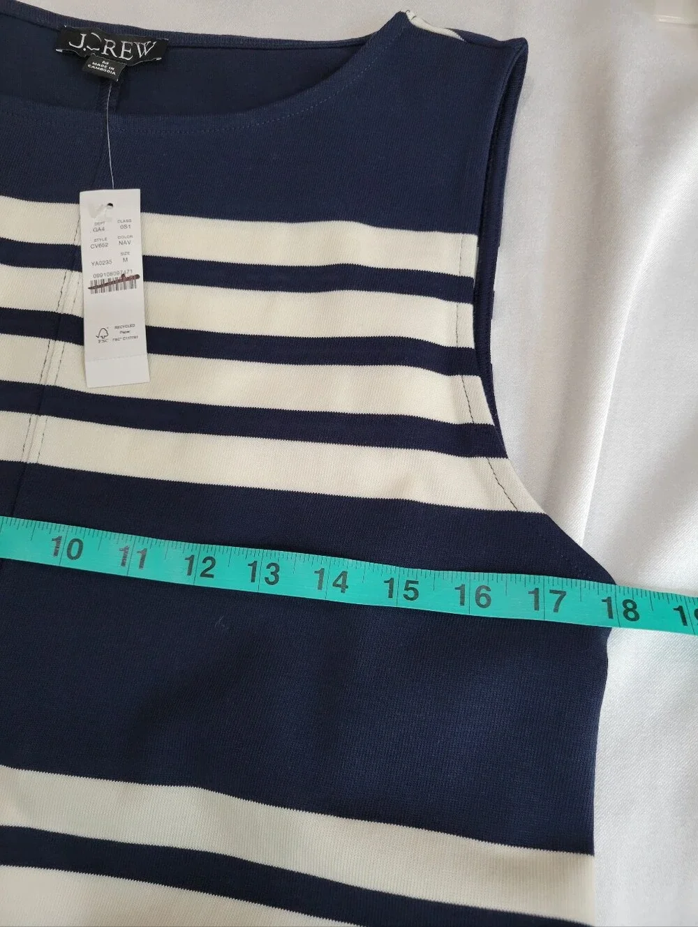 J Crew Midi dress in striped mariner cloth Size M NEW CV652